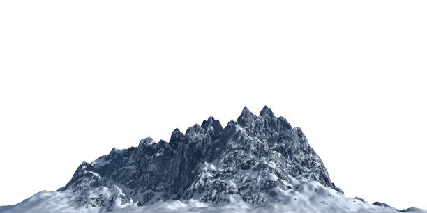 雪山孤立在白色背景3d插图图片下载