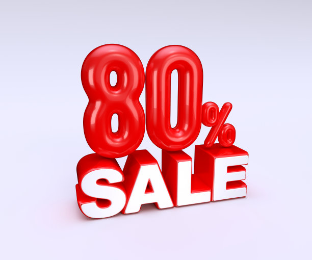 销售横幅字体大销售白色背景3D渲染图片下载