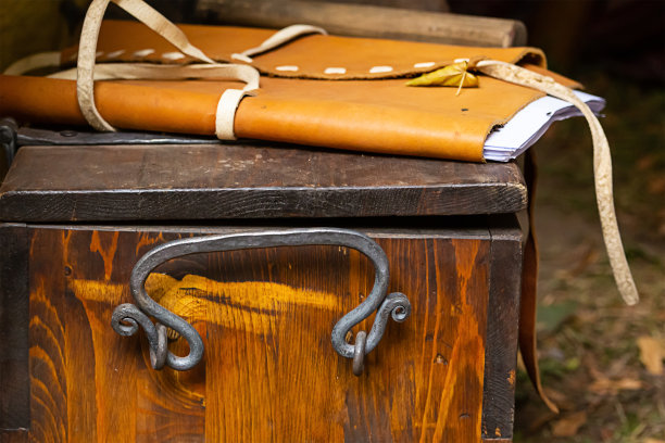 木制的旧盒子，复古的文件文件夹行军军事设计背景图片下载