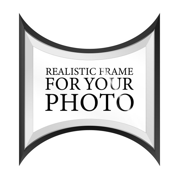 现实的黑色相框模板孤立在白色的墙壁背景。矢量插图，画廊空白图片，文本，抽象框，空模型，内部，简单的图像对象，符号图片下载