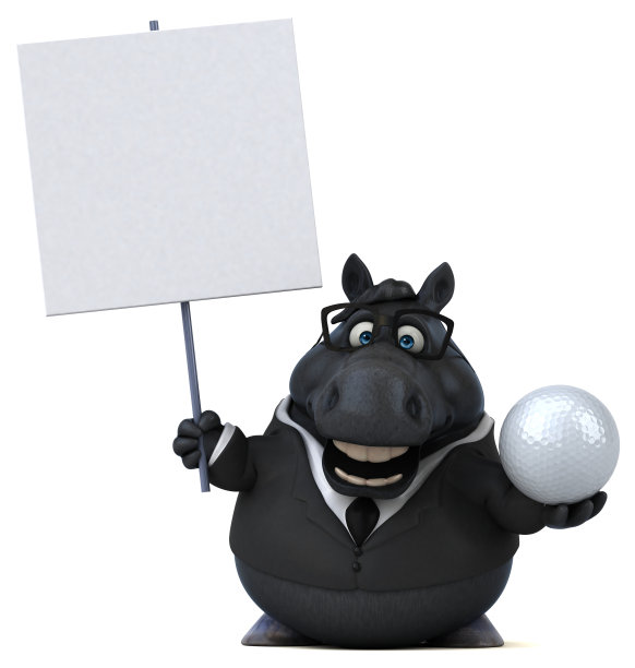 有趣的马- 3D插图图片下载