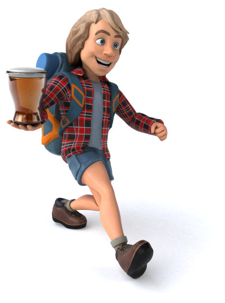 有趣的背包客卡通人物图片下载