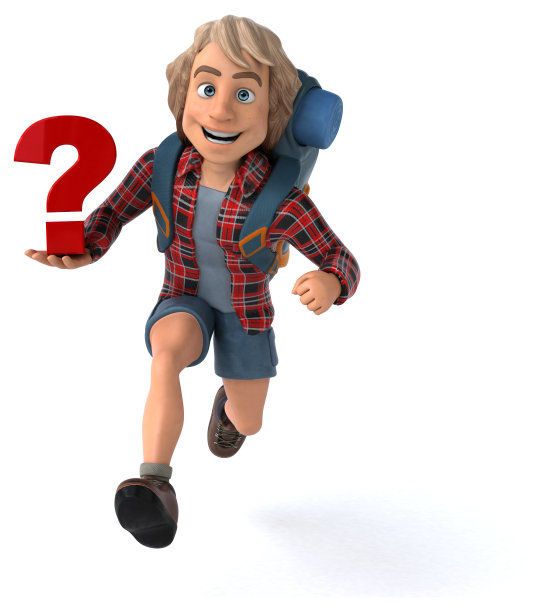 有趣的背包客卡通人物图片下载