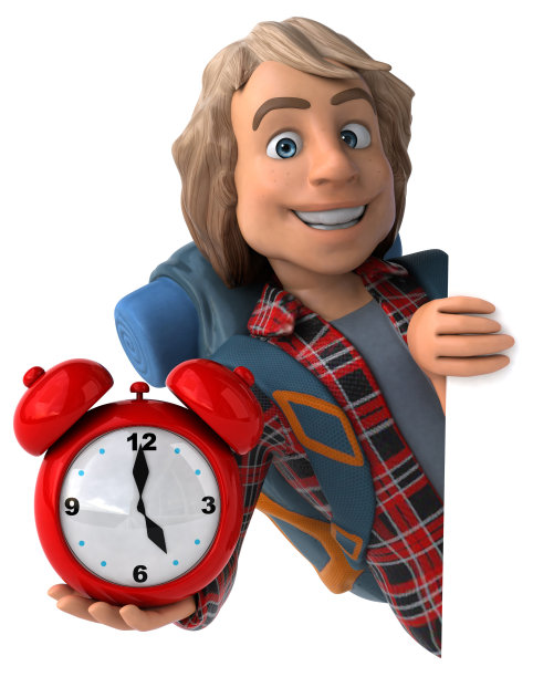 有趣的背包客卡通人物图片下载