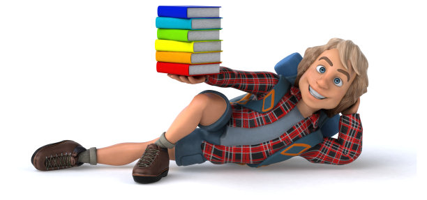 有趣的背包客卡通人物图片下载