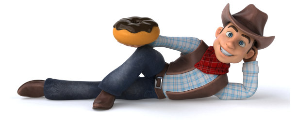 有趣的牛仔- 3D插图图片下载