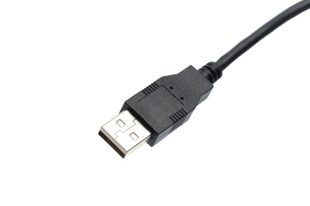 MICO USB电缆隔离在白色背景图片下载