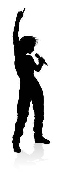 歌手流行嘻哈或摇滚明星剪影女人图片下载