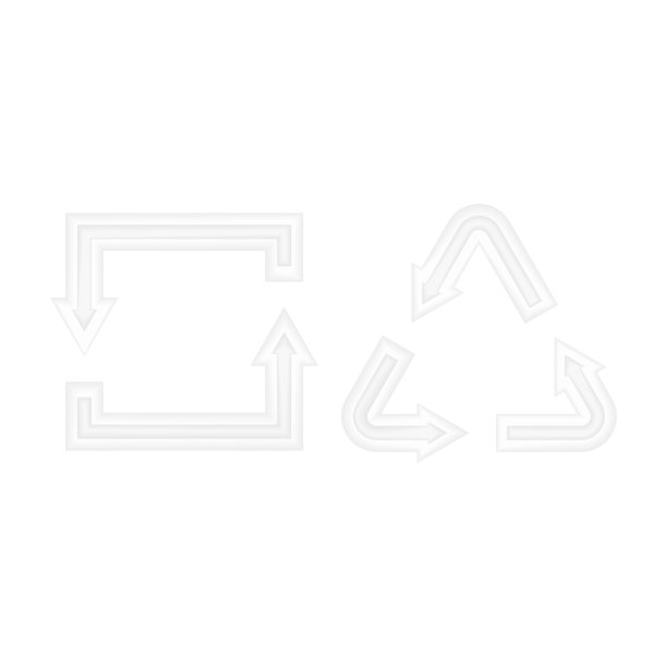 白色正方形和三角形的循环箭头图标。剪纸阴影效果矢量插图图片下载