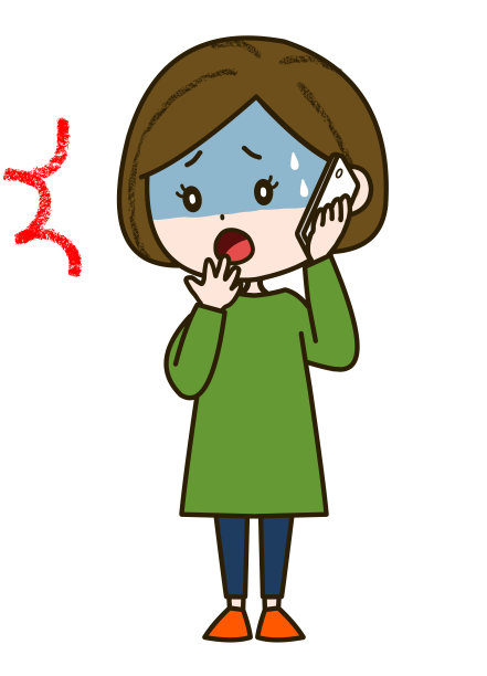 在电话中被震惊的女人的插图图片下载