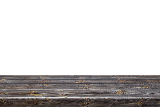 空顶深色木桌孤立的白色背景用于展示或蒙太奇您的产品图片下载