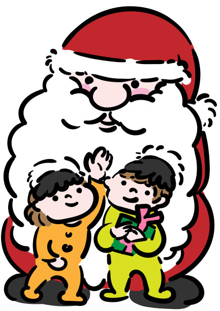 圣诞老人和可爱的孩子图片下载