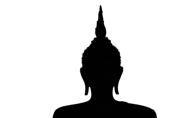 白色背景上的剪影佛像图片下载