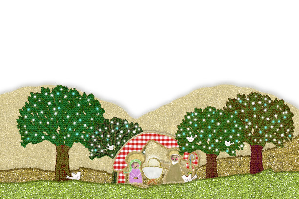 圣诞圣诞场景贺卡。图片下载