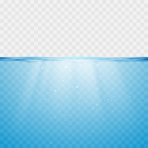 水下背景与阳光。可编辑的矢量背景图片下载