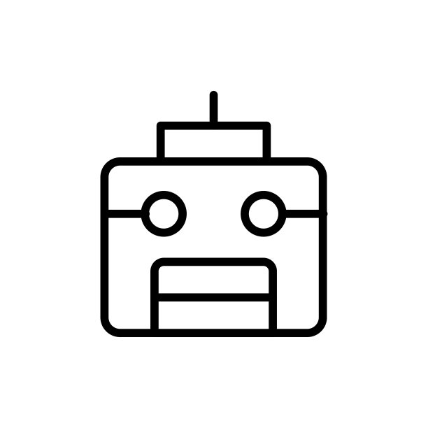 简单的机器人线图标。图片下载