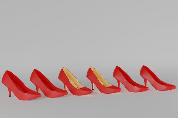 白色背景上的红色鞋子的3d插图图片下载