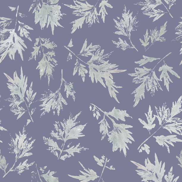 抽象树叶印花图案：数码手绘纹理图片下载