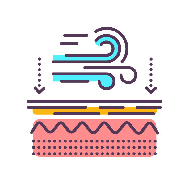 影响皮肤上的风线颜色图标。皮肤护理。网页、手机应用、按钮、logo的签名。图片下载