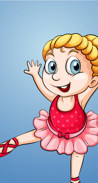 穿着芭蕾舞服的快乐女孩图片下载