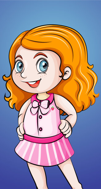 穿着粉红色裙子的可爱女孩图片下载