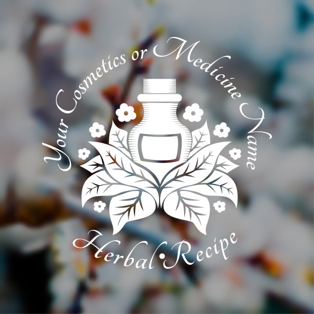 瓶子或玻璃杯的叶子和花在中间图片下载