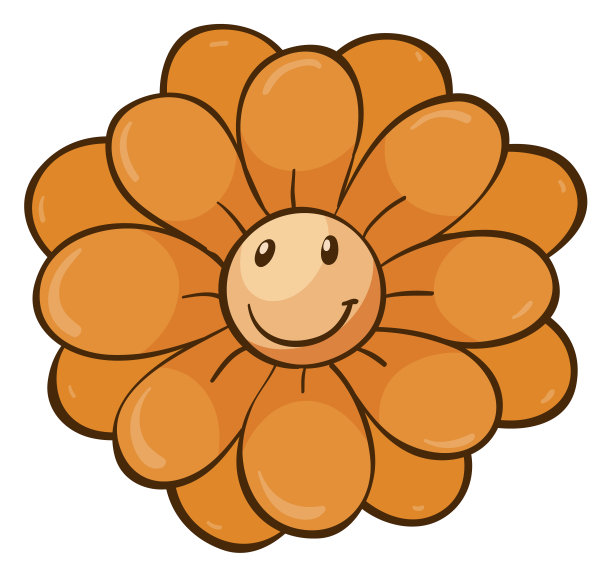 单瓣花，橙色图片下载