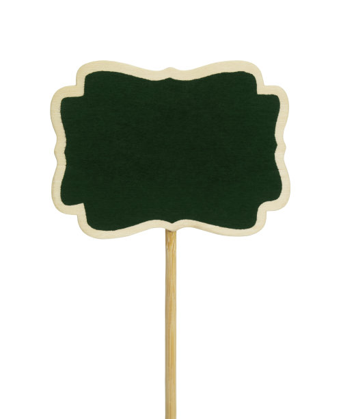 绿色黑板标签，花园标志或价格标签孤立图片下载