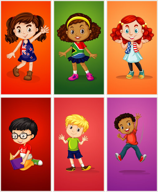 6个不同背景的孩子图片下载