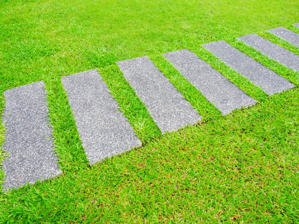 石头通道进入热带花园图片下载