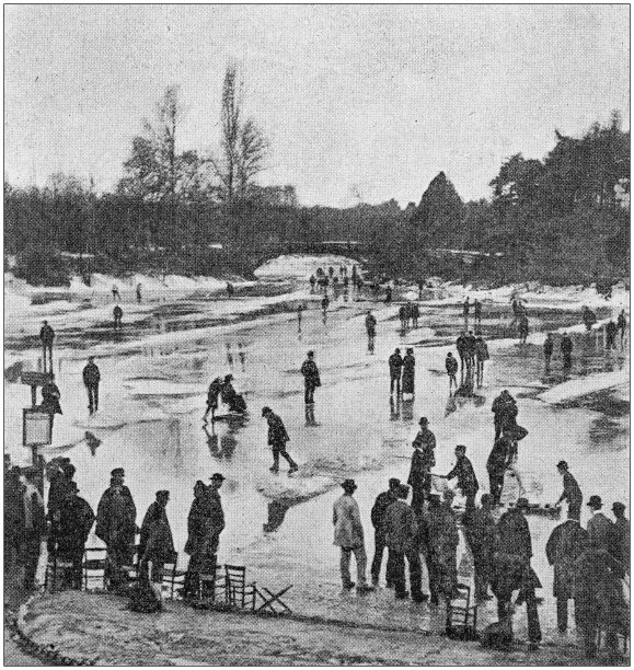 古董照片:寒冷的巴黎冬天图片下载