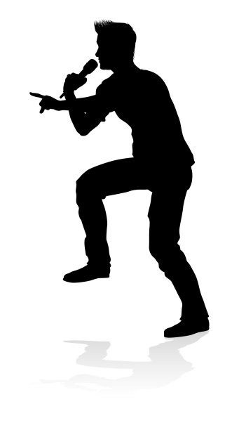 流行乡村歌手或摇滚明星剪影图片下载