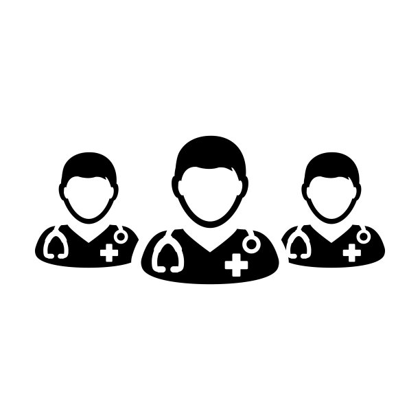 医疗保健图标矢量组的男性医生的个人简介头像的医疗和健康咨询在一个字形象形图图片下载