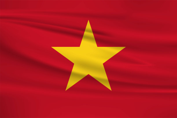 挥舞越南国旗，官方颜色和比例正确。越南国旗。矢量插图。图片下载