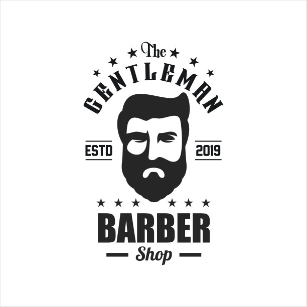 很棒的理发店标志设计图片下载