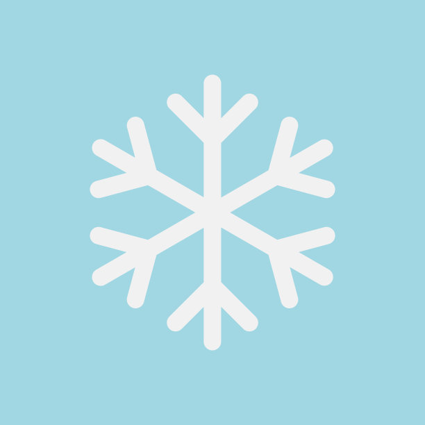 雪花图标矢量孤立在蓝色背景图片下载