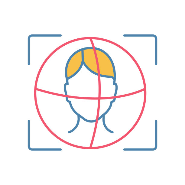 3d面部识别扫描仪的颜色图标图片下载