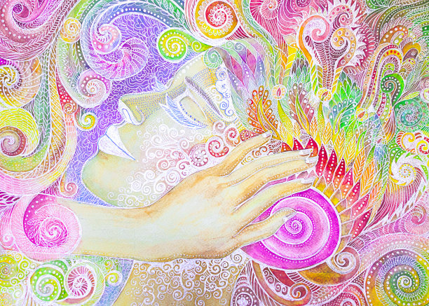 瑜伽插图。放松。图片下载