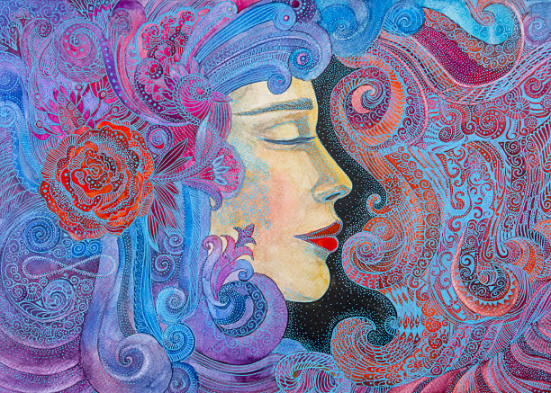 美丽的梦想的女人图片下载