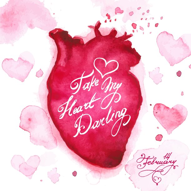 情人节快乐矢量卡设计图片下载