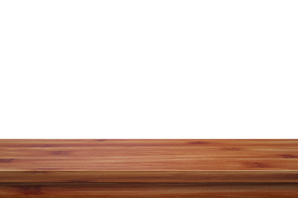 空的顶部木桌孤立的白色背景用于展示或蒙太奇您的产品图片下载