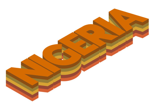 尼日利亚字等距3d渲染孤立背景图片下载