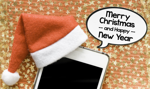 圣诞快乐和新年快乐的文本概念图片下载