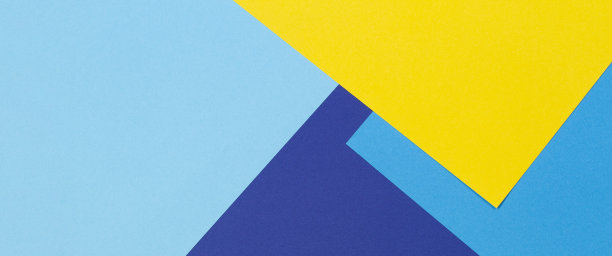 抽象蓝黄色纸几何构图背景图片下载