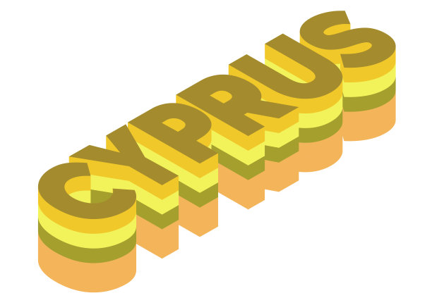 塞浦路斯字等距3d渲染孤立背景图片下载