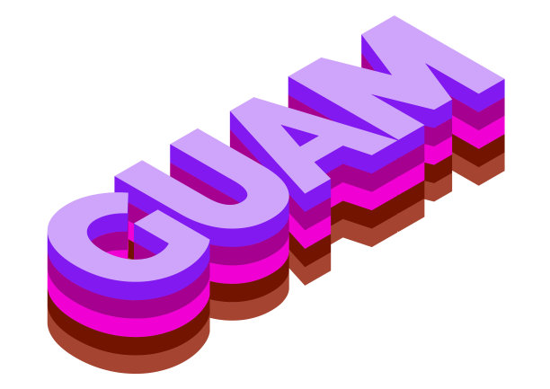 关岛字等距3d渲染孤立背景图片下载