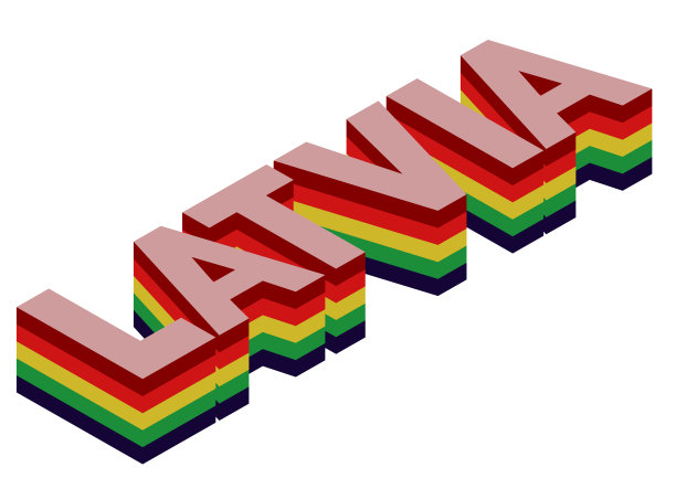 拉脱维亚字等距3d渲染孤立背景图片下载