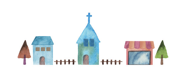 房子和教堂图片下载