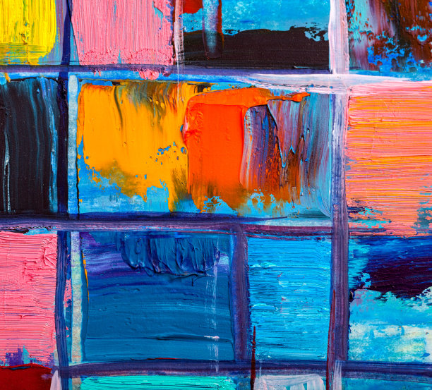 抽象绘画。手绘油画。颜色纹理。图片下载