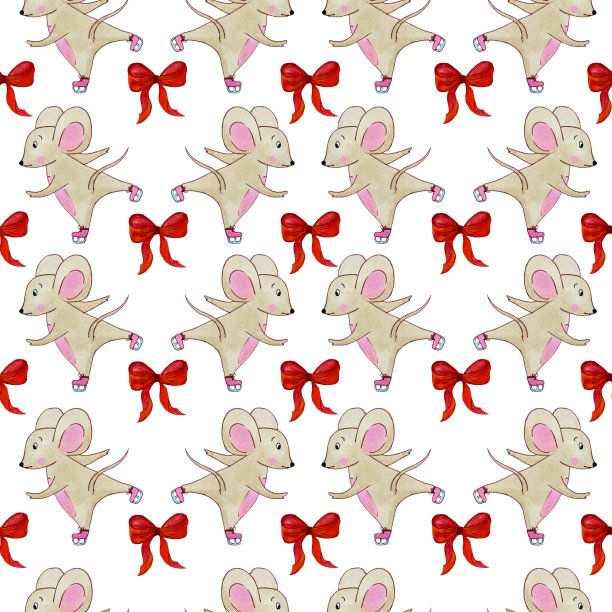 水彩无缝图案鼠标图片下载